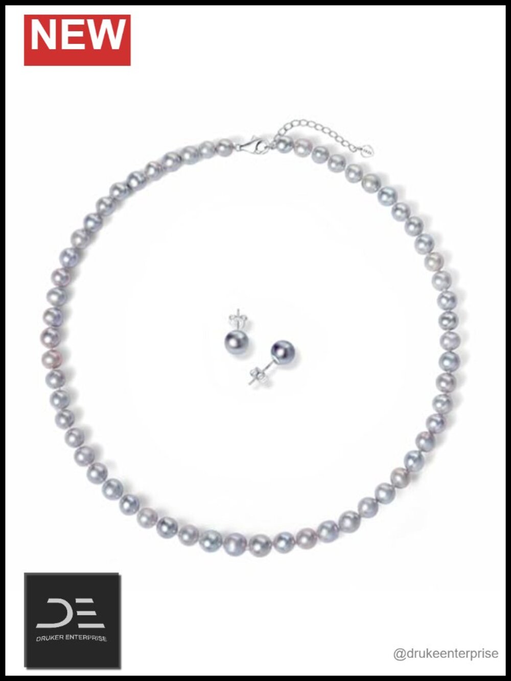 Saltwater Cultured Pearl Necklace Earring Bracelet Set for Women 925 Sterling